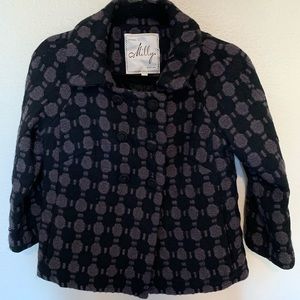 Milly NY Black & Grey Wool Coat